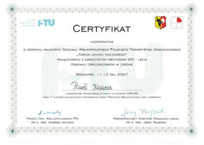 Urolog Certyfikat Poznań (6)